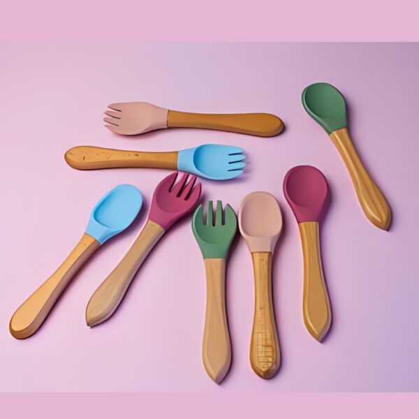 Silicone Spoon and Fork Set (1 Set )