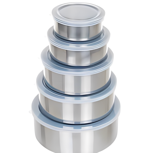 Silicon Lid Steel Food Containers